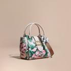 Burberry Burberry The Medium Buckle Tote In Peony Rose Print Leather, Green