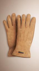 Burberry Shearling-lined Suede Gloves