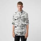 Burberry Burberry Short-sleeve Silk Overlay Watercolour Print Twill Shirt, Size: Xxl, Grey