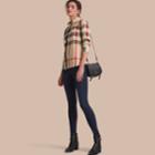 Burberry Burberry Lace Trim Check Cotton Shirt, Beige