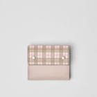 Burberry Burberry Small Scale Check And Leather Folding Wallet, Pink