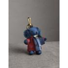Burberry Burberry Thomas Bear Charm In Puffer Coat And Scarf, Blue