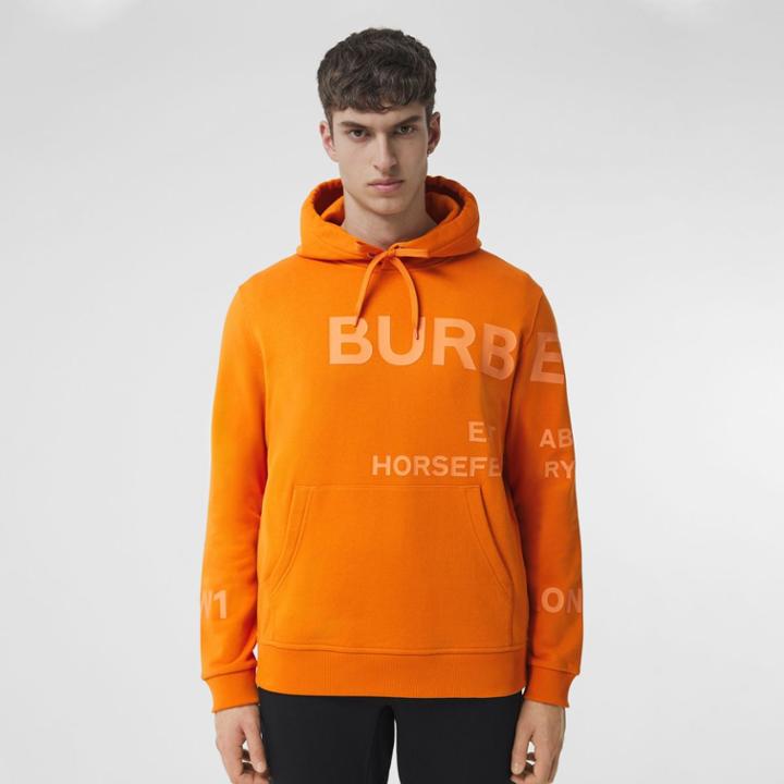 Burberry Burberry Horseferry Print Cotton Hoodie, Size: M, Orange