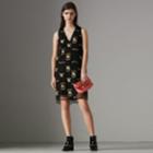 Burberry Burberry Archive Logo Embroidered Tulle Shift Dress, Size: 04, Black