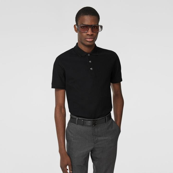 Burberry Burberry Cotton Piqu Polo Shirt, Size: Xxxl, Black
