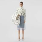 Burberry Burberry Embellished Oyster Print Silk Oversized Shirt, Size: 08, White