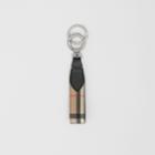 Burberry Burberry Vintage Check E-canvas And Leather Key Ring, Beige
