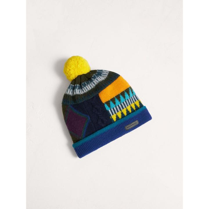 Burberry Burberry Fair Isle Wool Cashmere Pom-pom Beanie