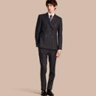 Burberry Slim Fit Double-breasted Pinstripe Wool Suit