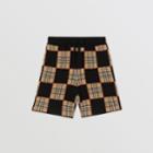 Burberry Burberry Childrens Chequer Merino Wool Jacquard Shorts, Size: 10y, Beige