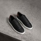 Burberry Burberry Perforated Check Leather Sneakers, Size: 44, Red