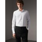 Burberry Burberry Slim Fit Double-cuff Stretch Cotton Poplin Shirt, Size: 18, White