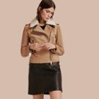 Burberry Suede Biker Jacket With Shearling Collar