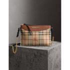 Burberry Burberry Haymarket Check And Two-tone Leather Clutch Bag, Beige