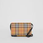 Burberry Burberry Vintage Check And Leather Wallet With Detachable Strap, Yellow