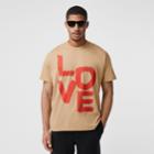 Burberry Burberry Love Print Organic Cotton Oversized T-shirt, Size: M, Beige