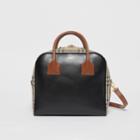 Burberry Burberry Medium Leather And Vintage Check Cube Bag, Beige