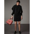 Burberry Burberry Curved Panel Silk Shift Dress, Size: 08, Black