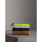 Burberry Burberry Medium Check Canvas And Leather Zip Pouch