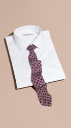 Burberry Slim Cut Geometric Print Silk Tie