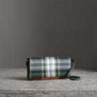 Burberry Burberry Tartan Cotton And Leather Wallet With Chain, Green