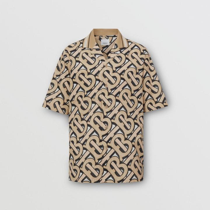 Burberry Burberry Short-sleeve Monogram Print Cotton Shirt - Unisex, Beige