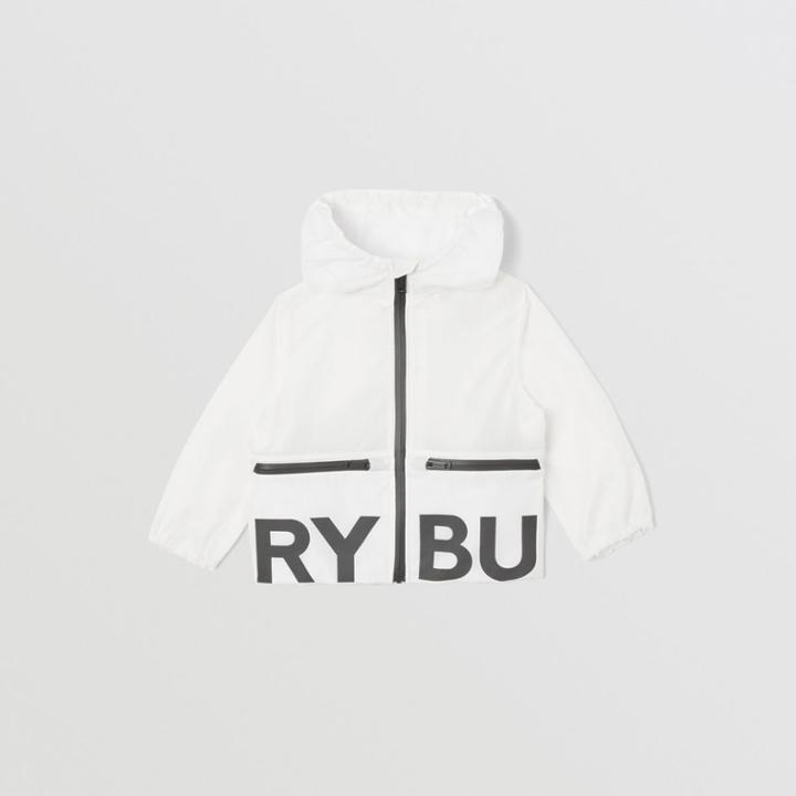 Burberry Burberry Childrens Logo Print Lightweight Nylon Hooded Jacket, Size: 2y