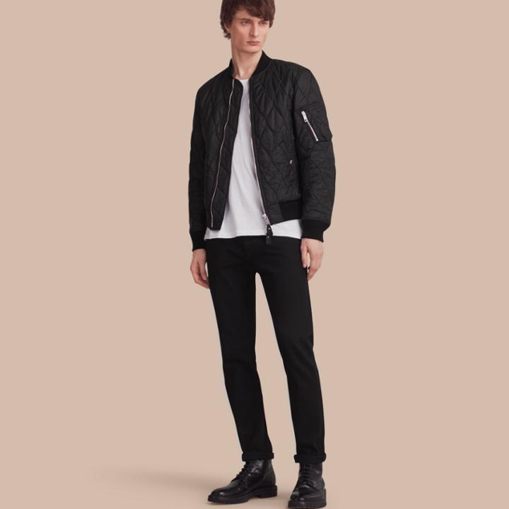 Burberry Burberry Lightweight Quilted Bomber Jacket, Size: Xxxl, Black