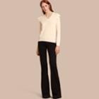 Burberry Burberry Cashmere Sweater With Frill Sleeves, Size: Xs, White