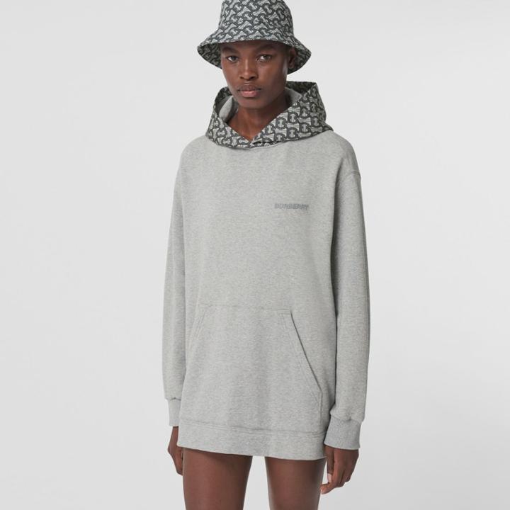 Burberry Burberry Monogram Print Cotton Oversized Hoodie, Size: L
