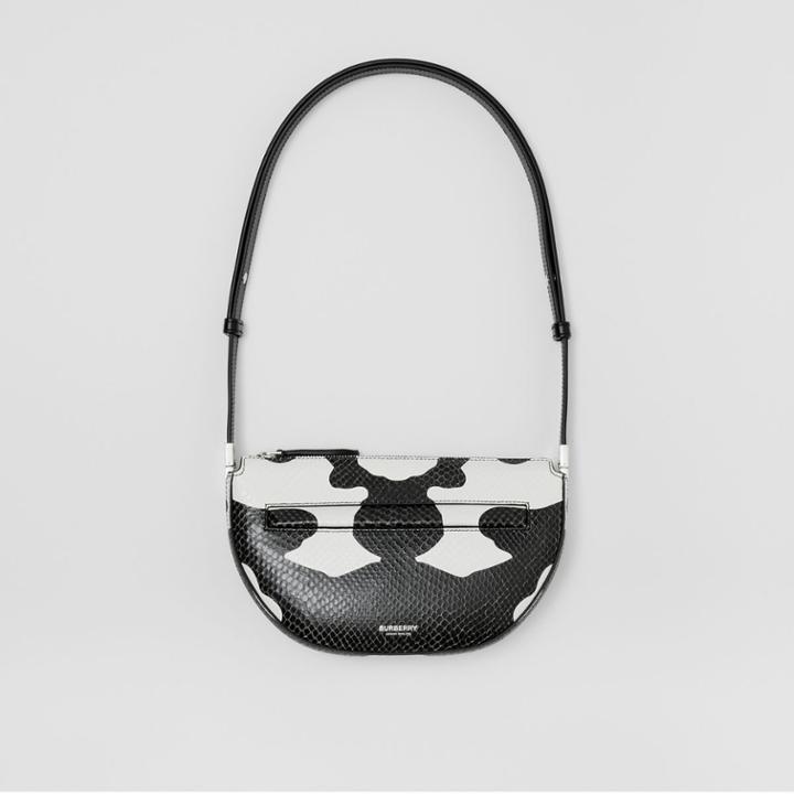 Burberry Burberry Mini Cow Print Leather Zip Olympia Bag