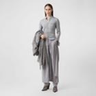 Burberry Burberry Side-slit Wool Silk Jersey Shirt Dress, Size: 10, Grey