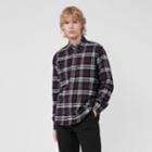 Burberry Burberry Check Cotton Flannel Shirt, Size: Xl, Navy