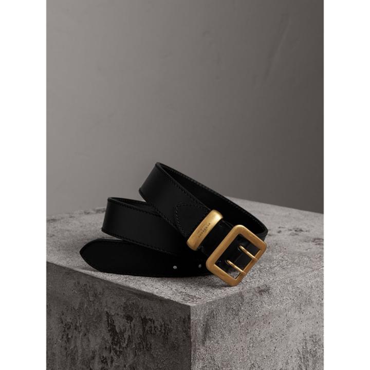 Burberry Burberry Double-pin Buckle Leather Belt, Size: 75