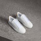Burberry Burberry Perforated Check Leather Sneakers, Size: 42, White