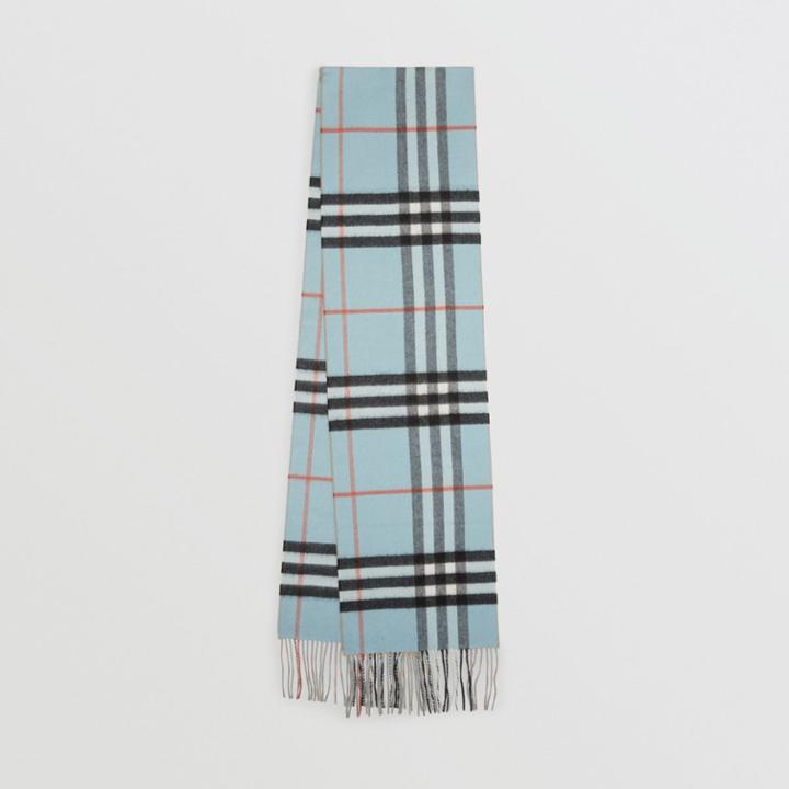 Burberry Burberry Long Reversible Colour Block Double-faced Cashmere Scarf, Blue