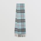 Burberry Burberry Long Reversible Colour Block Double-faced Cashmere Scarf, Blue
