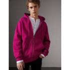Burberry Burberry Cotton Jersey Zip-front Hooded Top, Size: L