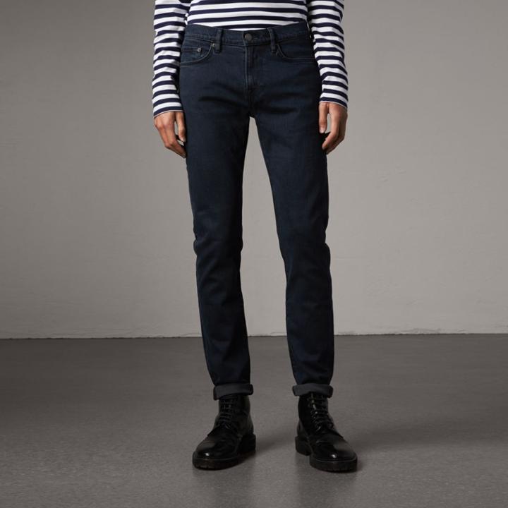 Burberry Burberry Slim Fit Over-dyed Stretch Jeans, Size: 35r, Blue