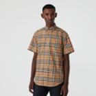 Burberry Burberry Short-sleeve Vintage Check Shirt, Size: Xxl, Yellow