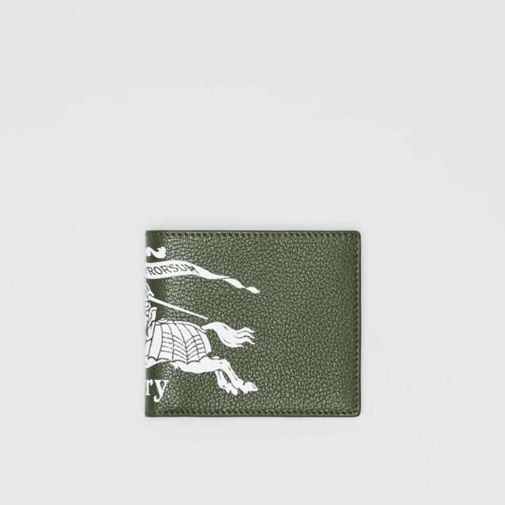 Burberry Burberry Contrast Logo Leather International Bifold Wallet, Blue
