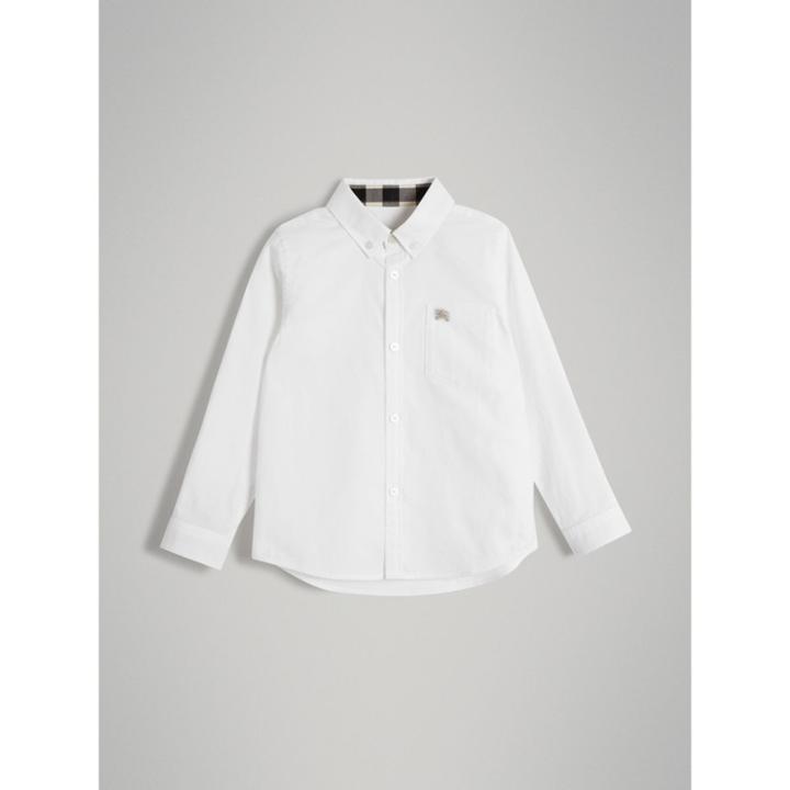 Burberry Burberry Childrens Cotton Button-down Collar Shirt, Size: 10y, White