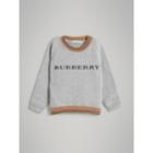 Burberry Burberry Heritage Stripe Detail Embroidered Cotton Sweatshirt, Size: 14y