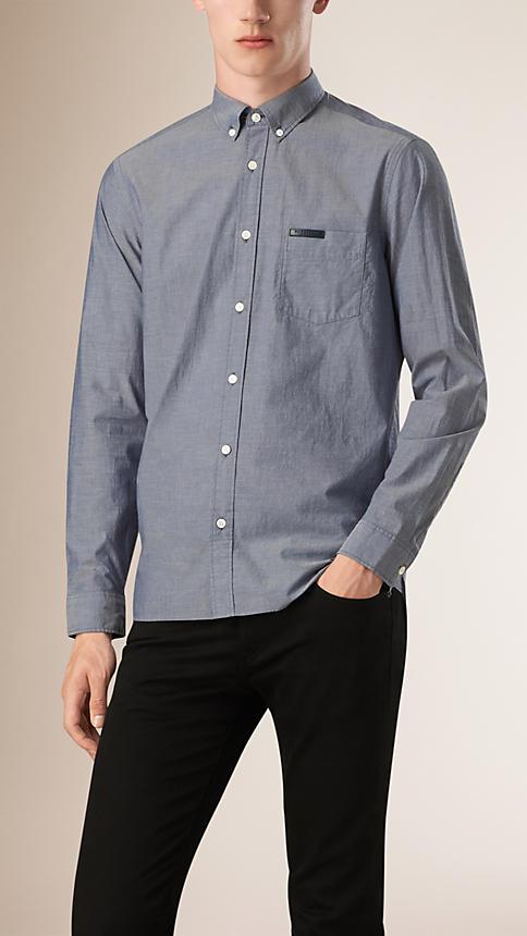 Burberry Brit Regular Fit Cotton Chambray Shirt
