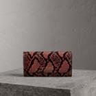 Burberry Burberry Python And Leather Continental Wallet, Pink