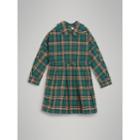 Burberry Burberry Check Cotton Drawcord Dress, Size: 6y
