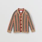 Burberry Burberry Childrens Icon Stripe Wool Cashmere Cardigan, Size: 14y, Beige