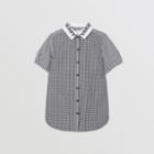 Burberry Burberry Childrens Logo Print Striped And Gingham Cotton Shirt Dress, Size: 10y, Black