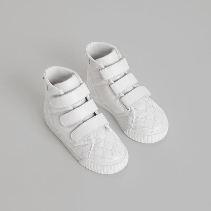 Burberry Burberry Quilted Leather High-top Sneakers, Size: 27, White