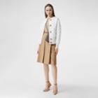 Burberry Burberry Logo Jacquard Diamond Quilted And Wool Blend Jacket, Size: Xl, White